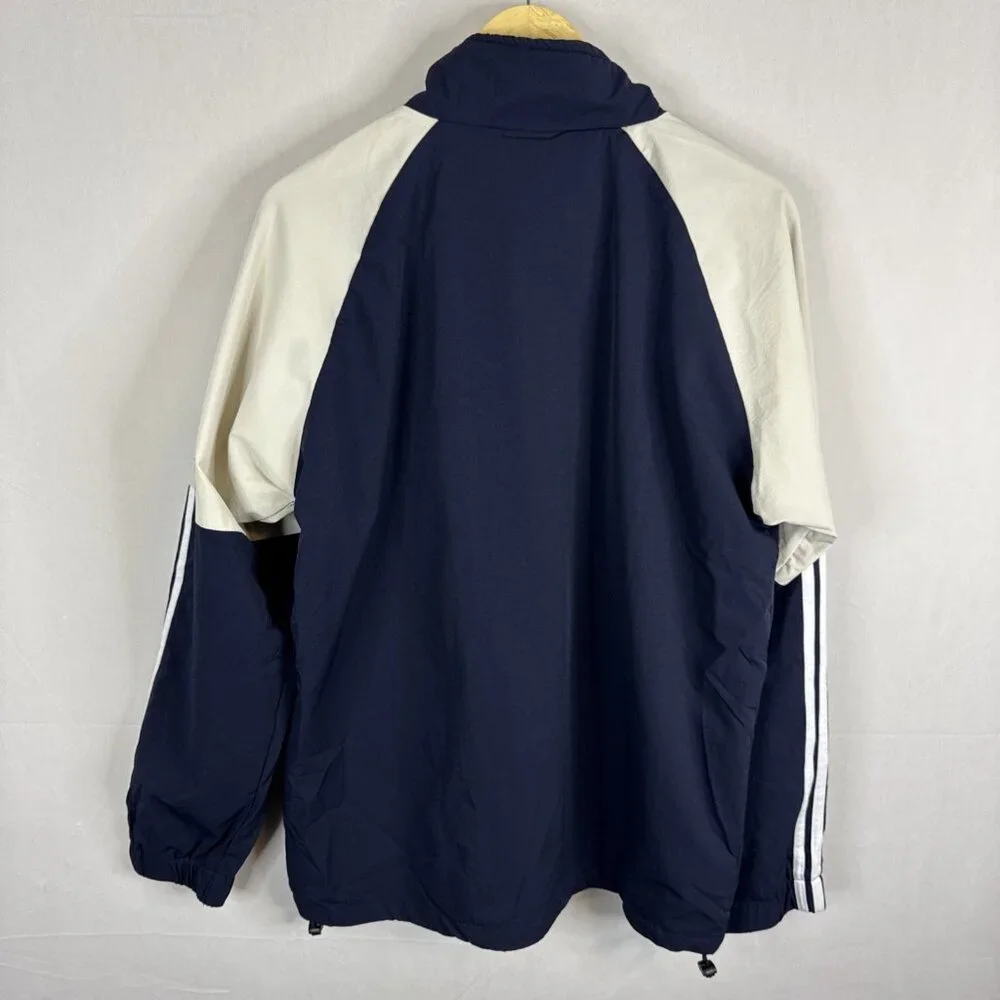 Adidas Originals Full ZipJacket Men XL Navy Trefoil Logo Sleeve Retro Spellout‎